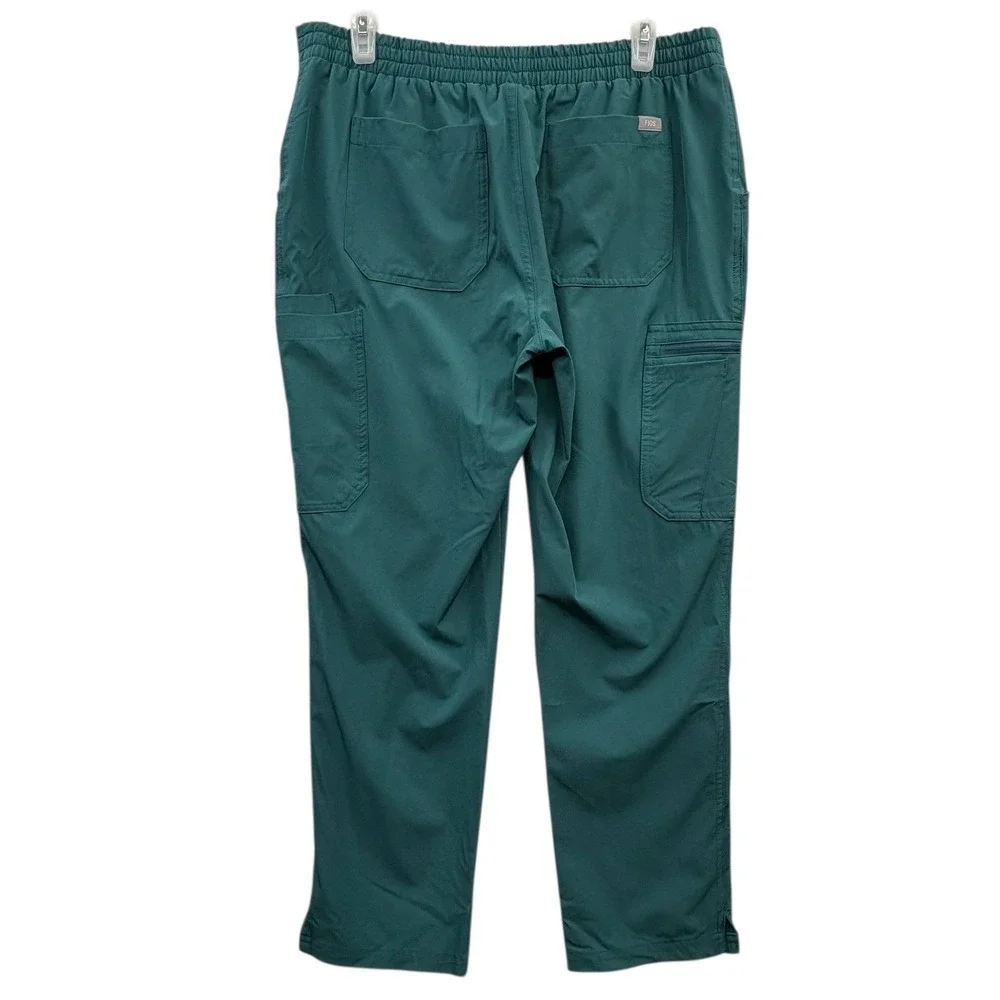 FIGS Technical Yola Teal Green Straight Leg Active Scrub Pants Workwear Cargo M